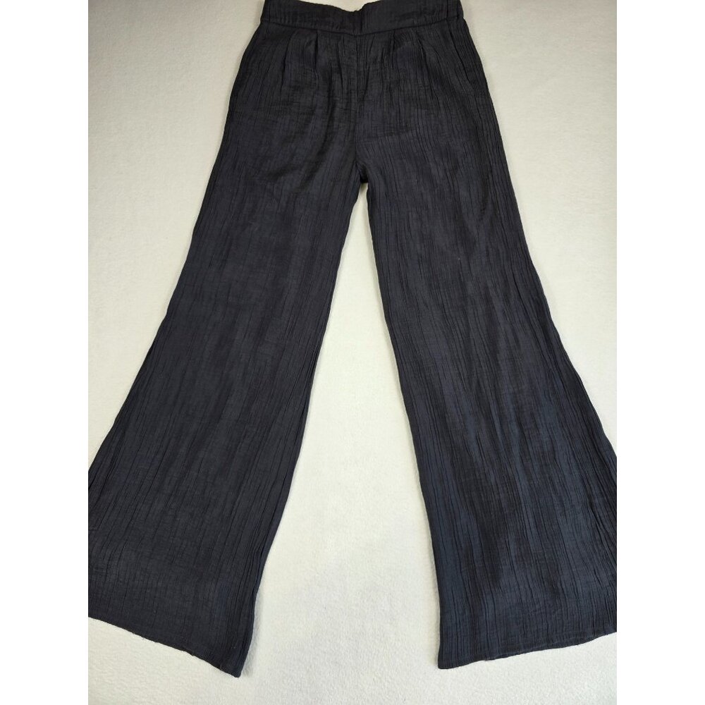 Wonderly Womens Grey High Rise Wide-Leg Pull On Pants Size S Crinkle Comfy Cozy - Picture 6 of 6